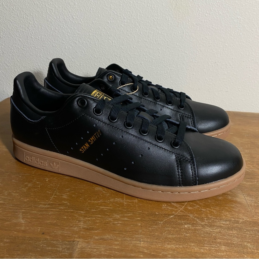adidas Stan Smith Black with Gum-Style Sole